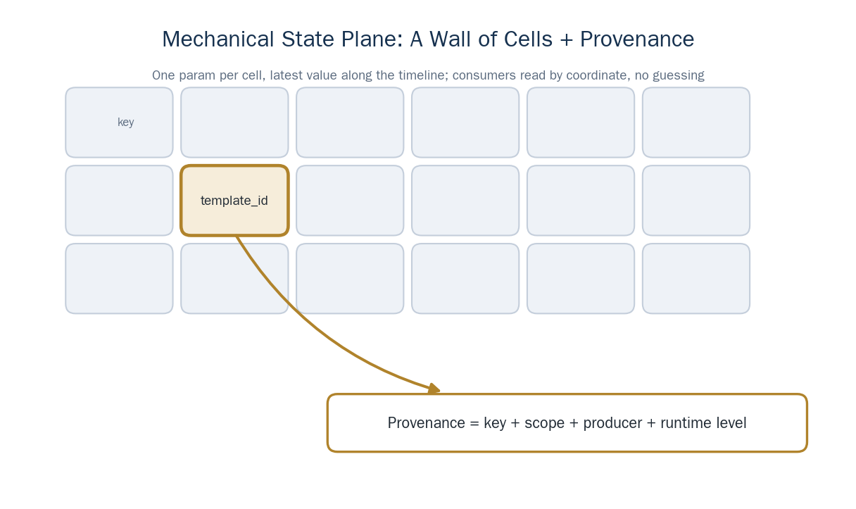 The Mechanical State Plane and Provenance Coordinates